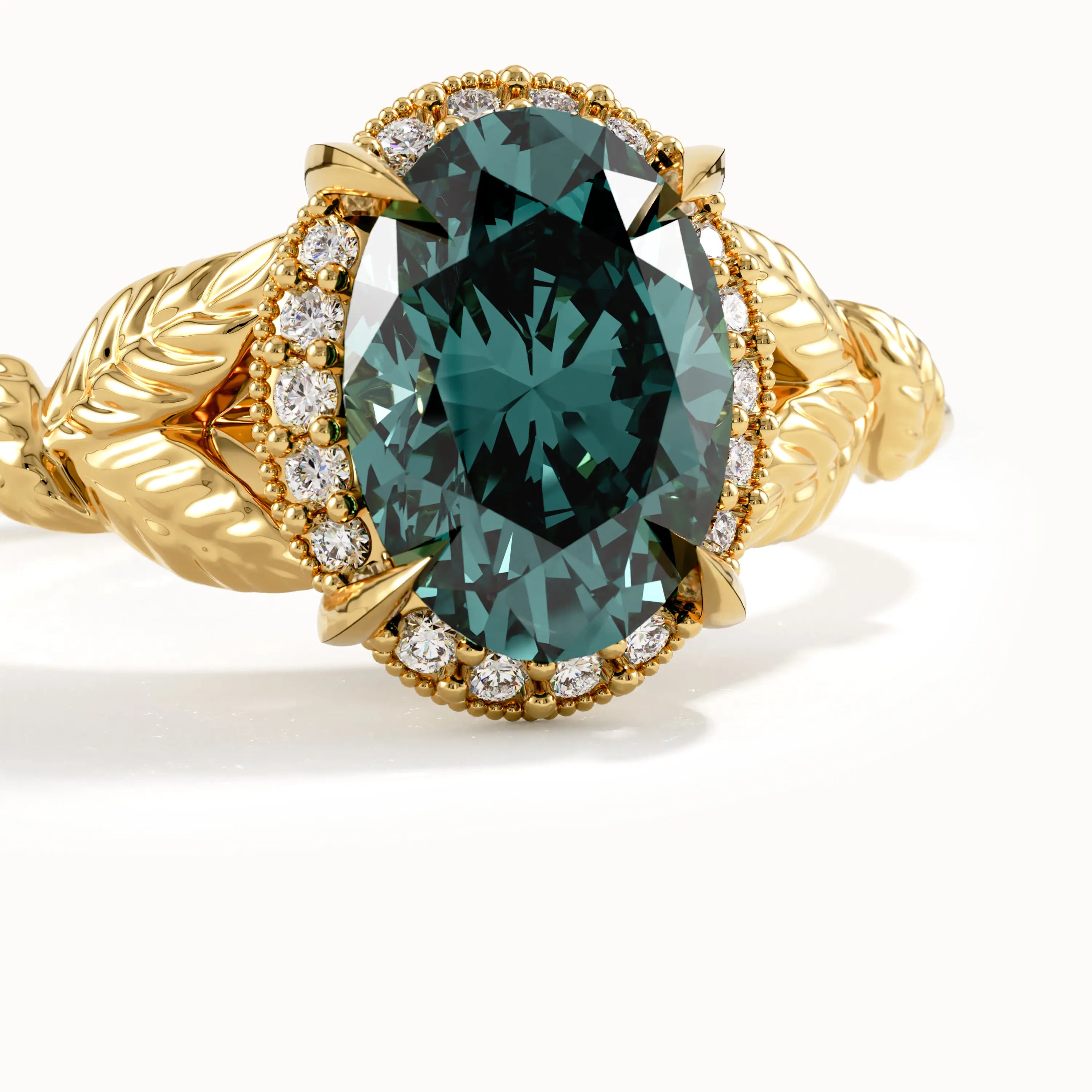 Teal Sapphire Engagement Ring - BRENNMORE 