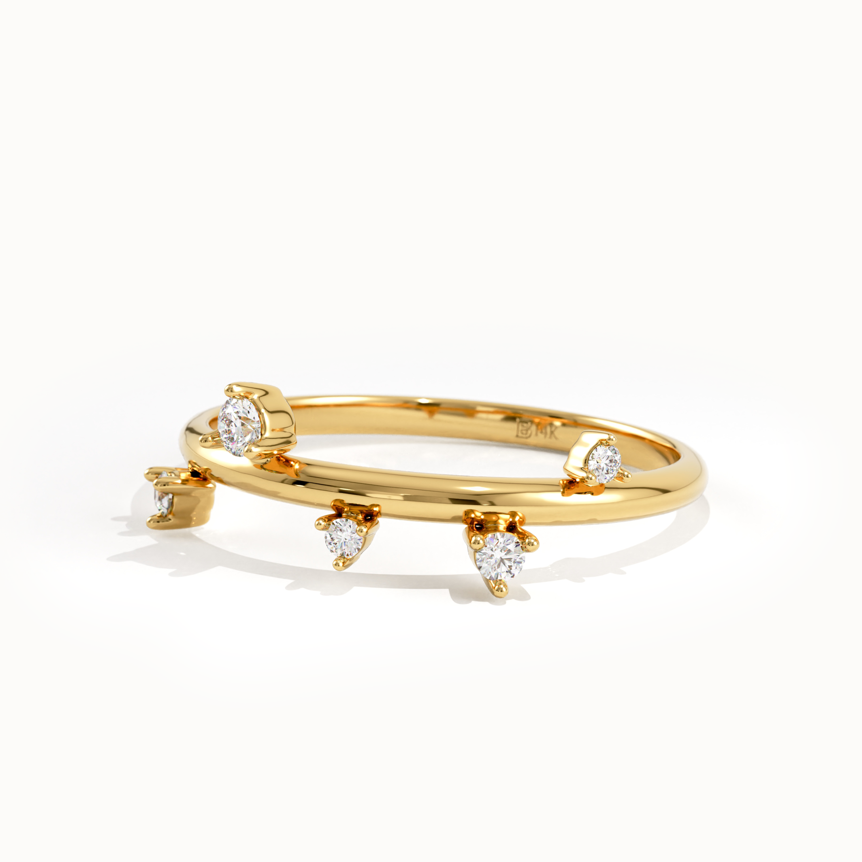 14k Solid Gold Lab Diamond Stacking Ring - BRENNMORE