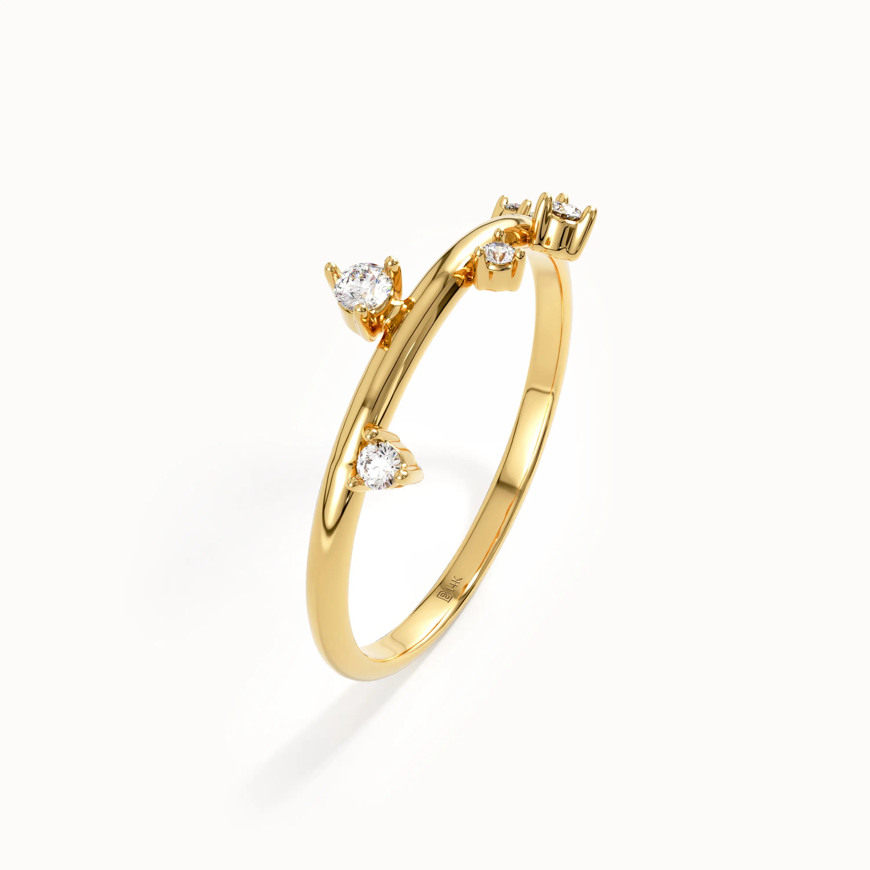 14k Solid Gold Lab Diamond Stacking Ring - BRENNMORE 