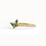 14k Solid Gold Butterfly Ring for Women