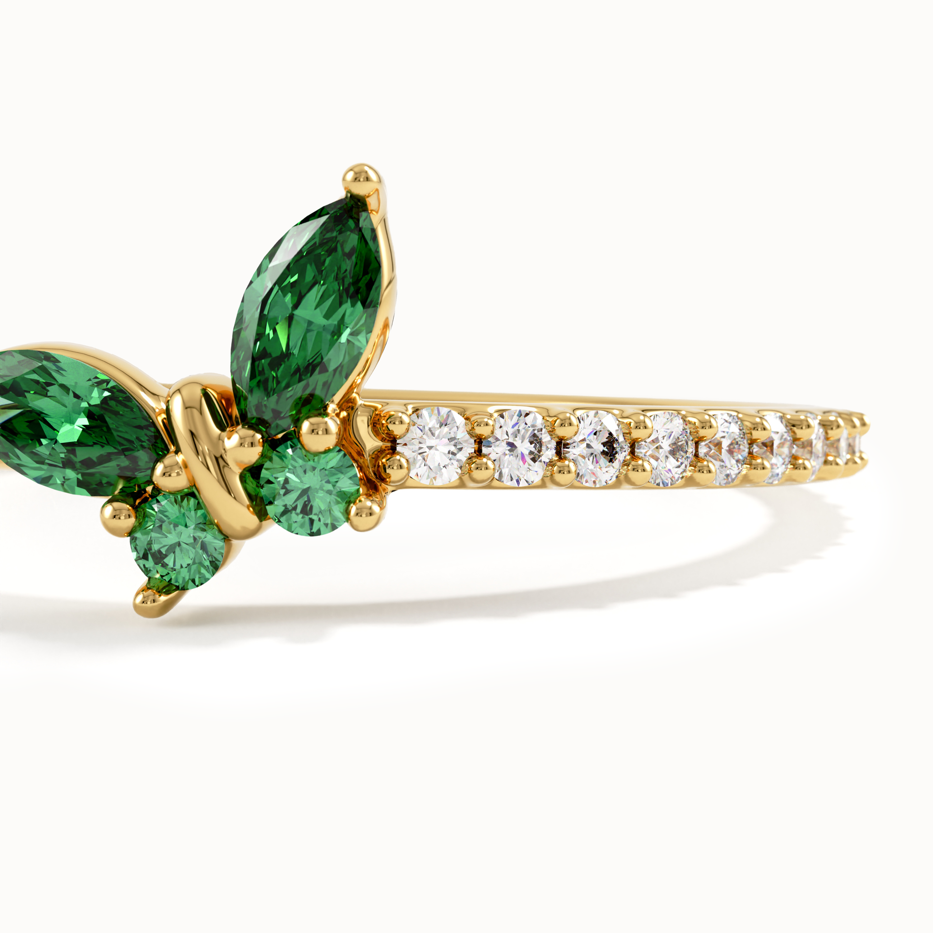 14k Solid Gold Butterfly Ring for Women - BRENNMORE 