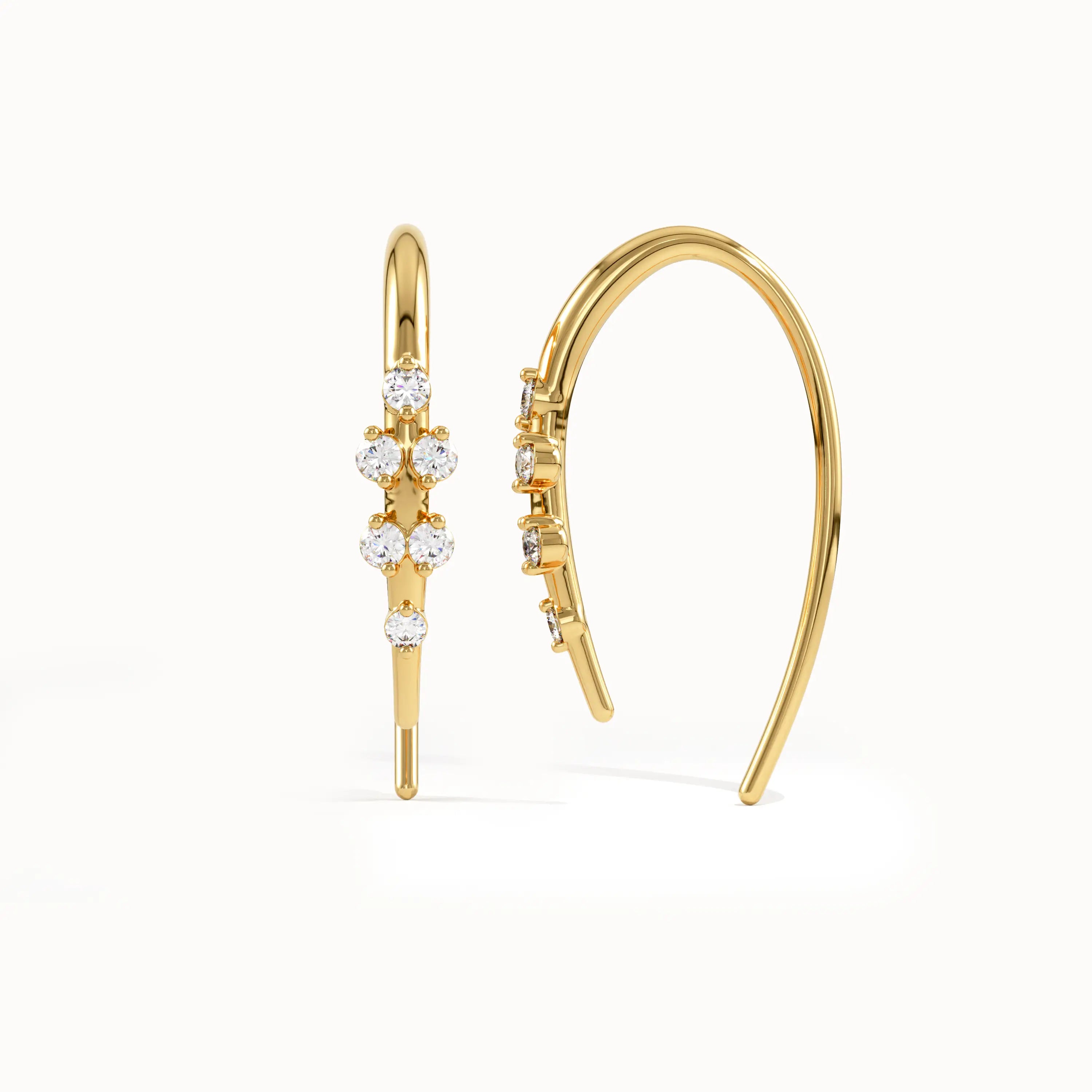 Lab Diamond Threader Earrings for Women - BRENNMORE 