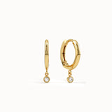 Bezel Lab Diamond Dangle Earrings