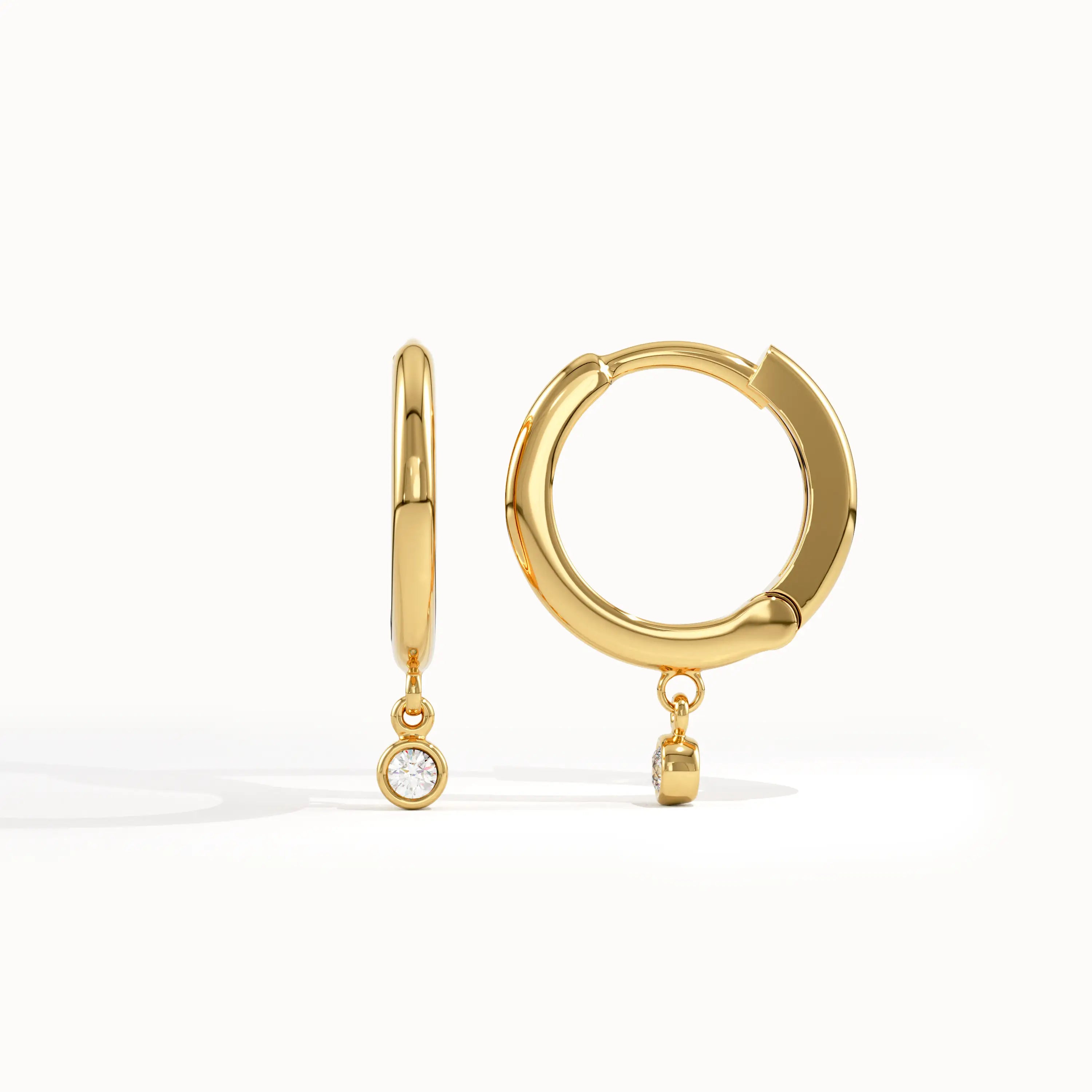 Bezel Lab Diamond Dangle Earrings - view 6