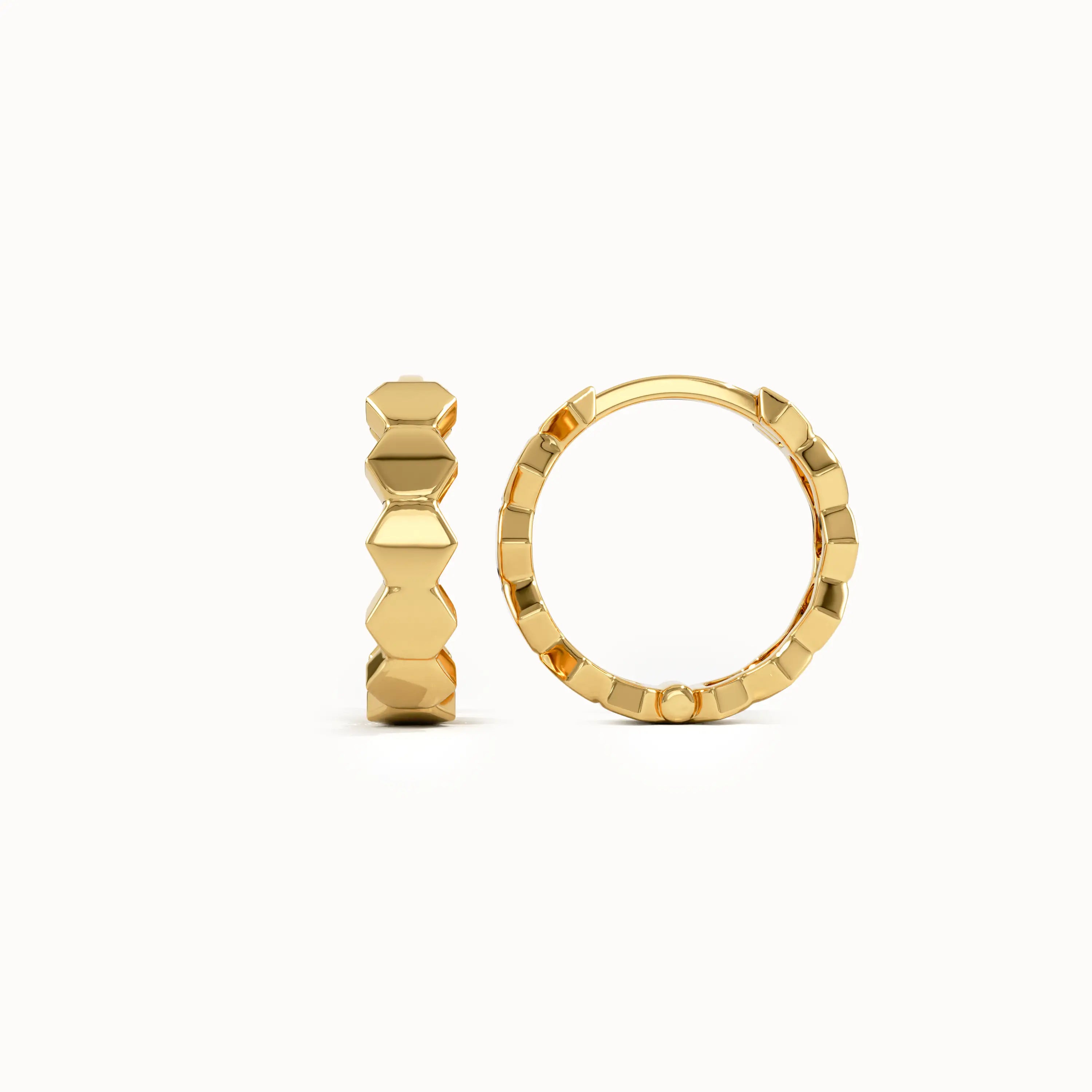 Hexagon Hoop Earrings - BRENNMORE 