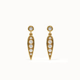 Dangling Leaf Studs in Gold - BRENNMORE