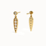 Dangling Leaf Studs in Gold - BRENNMORE