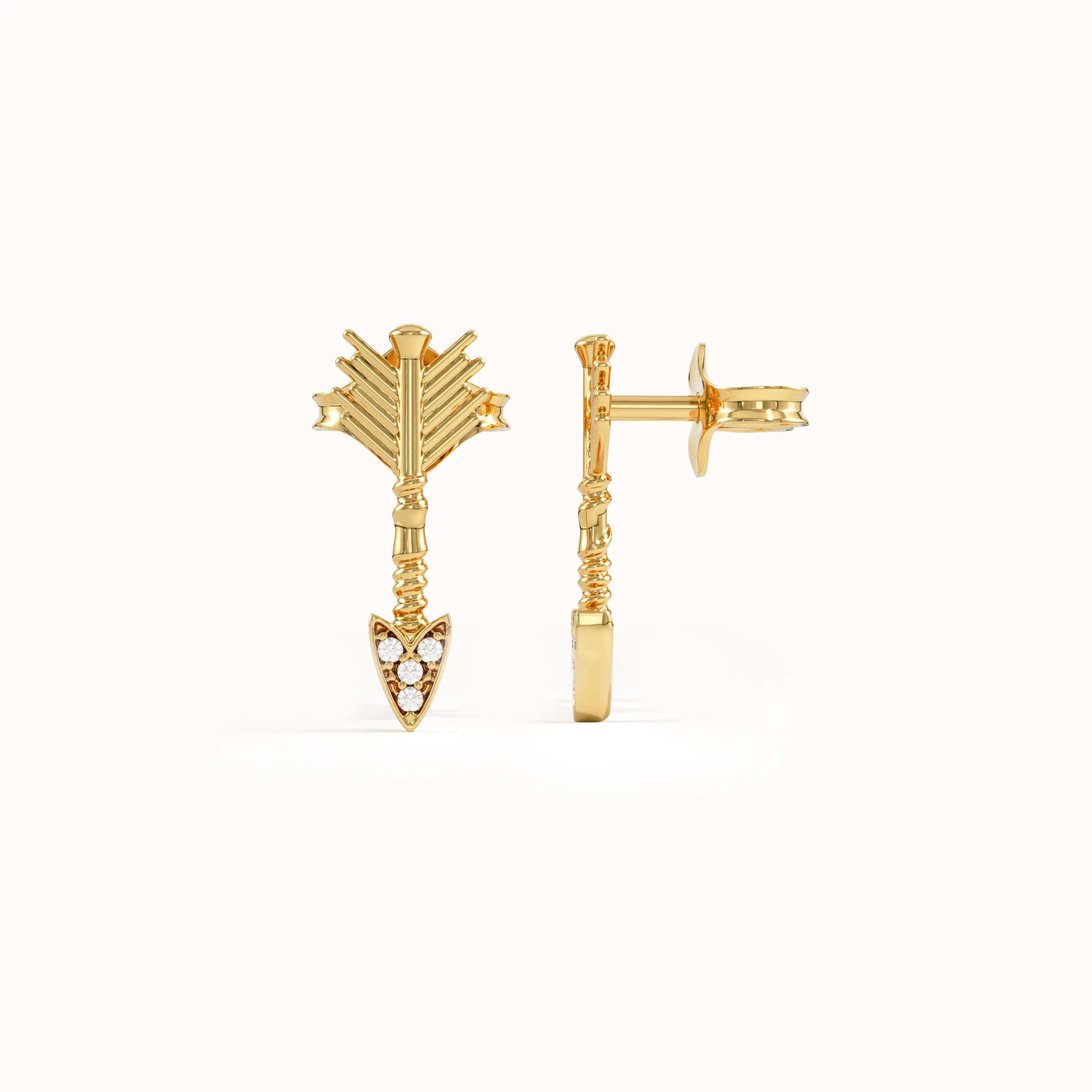 Arrow Studs in Gold - BRENNMORE 
