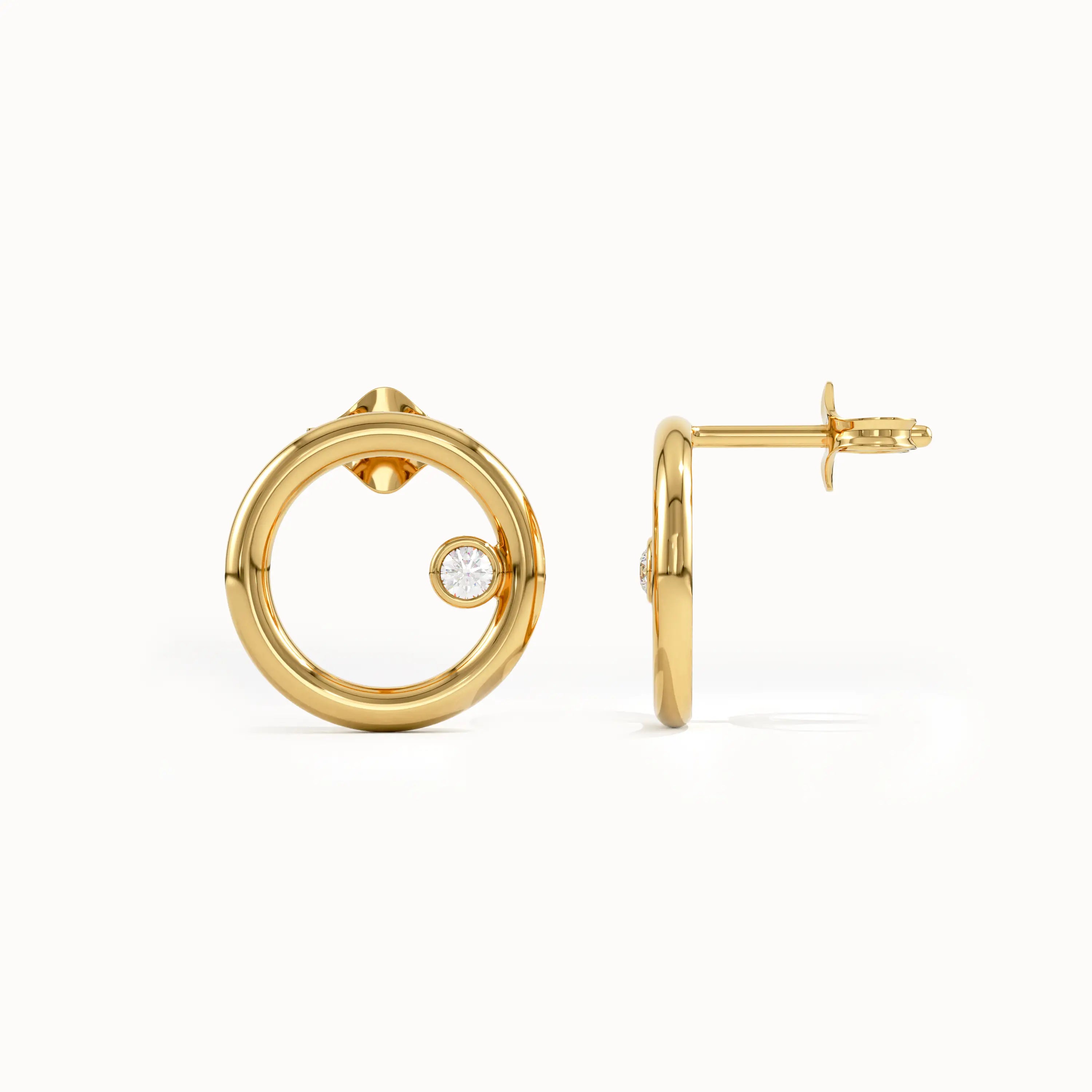 Round Karma Studs in Gold - BRENNMORE 