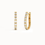 14k Gold English Lock Hoops - BRENNMORE 