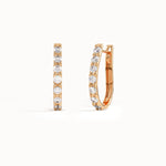 14k Gold English Lock Hoops - BRENNMORE 