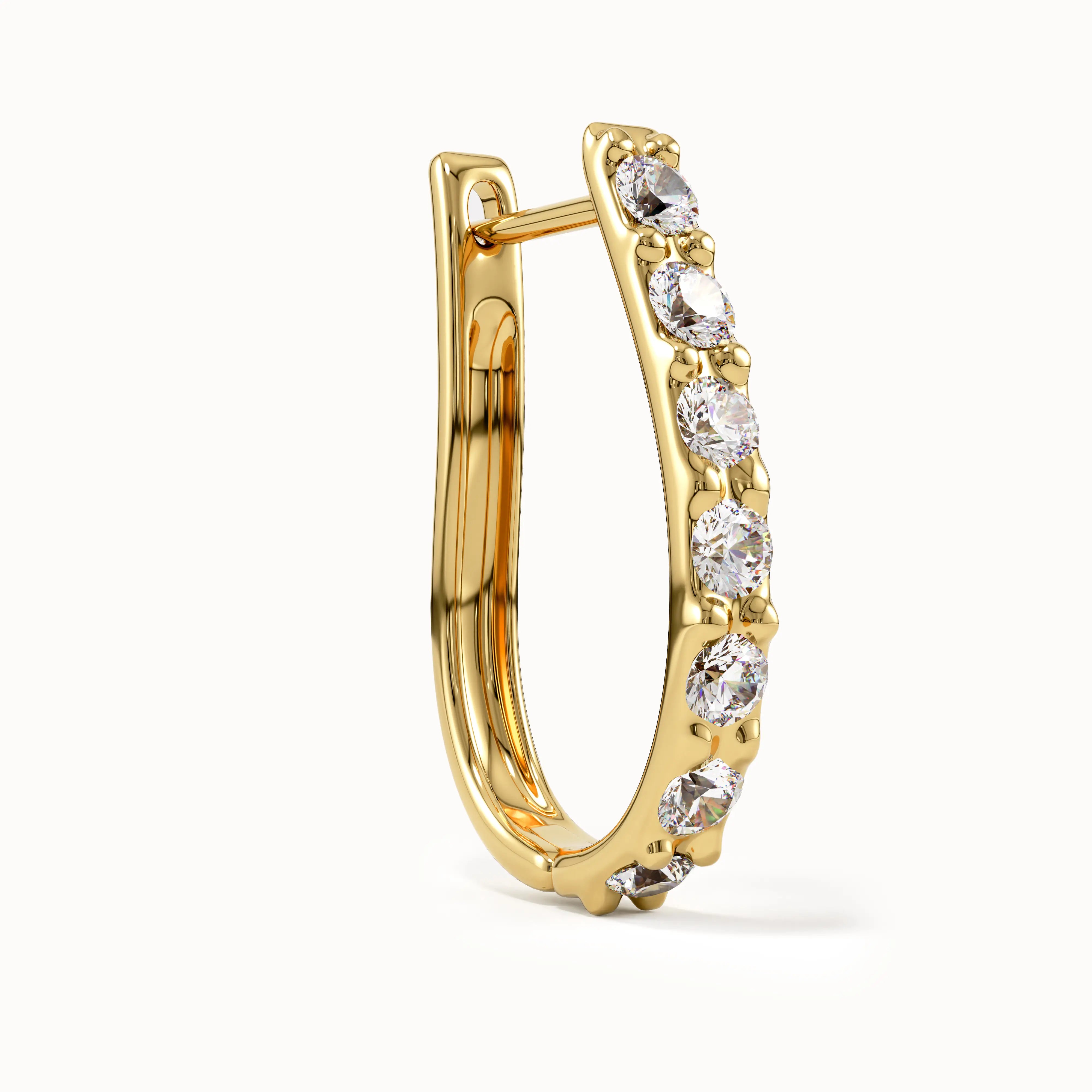 14k Gold English Lock Hoops - BRENNMORE