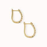14k Gold English Lock Hoops - BRENNMORE