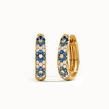 Sapphire Flower Hoop Earrings