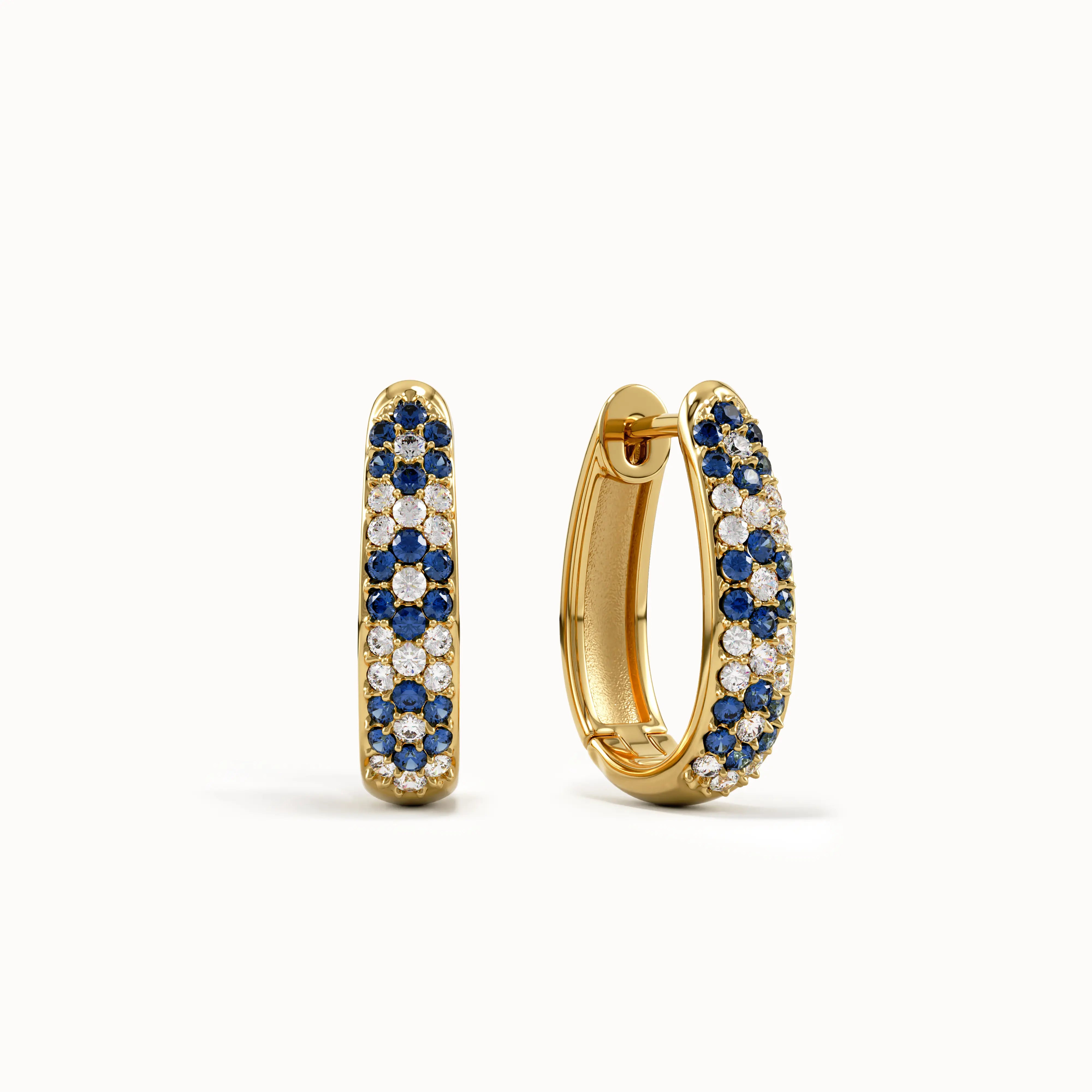 Sapphire Flower Hoop Earrings - BRENNMORE