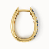 Sapphire Flower Hoop Earrings - BRENNMORE