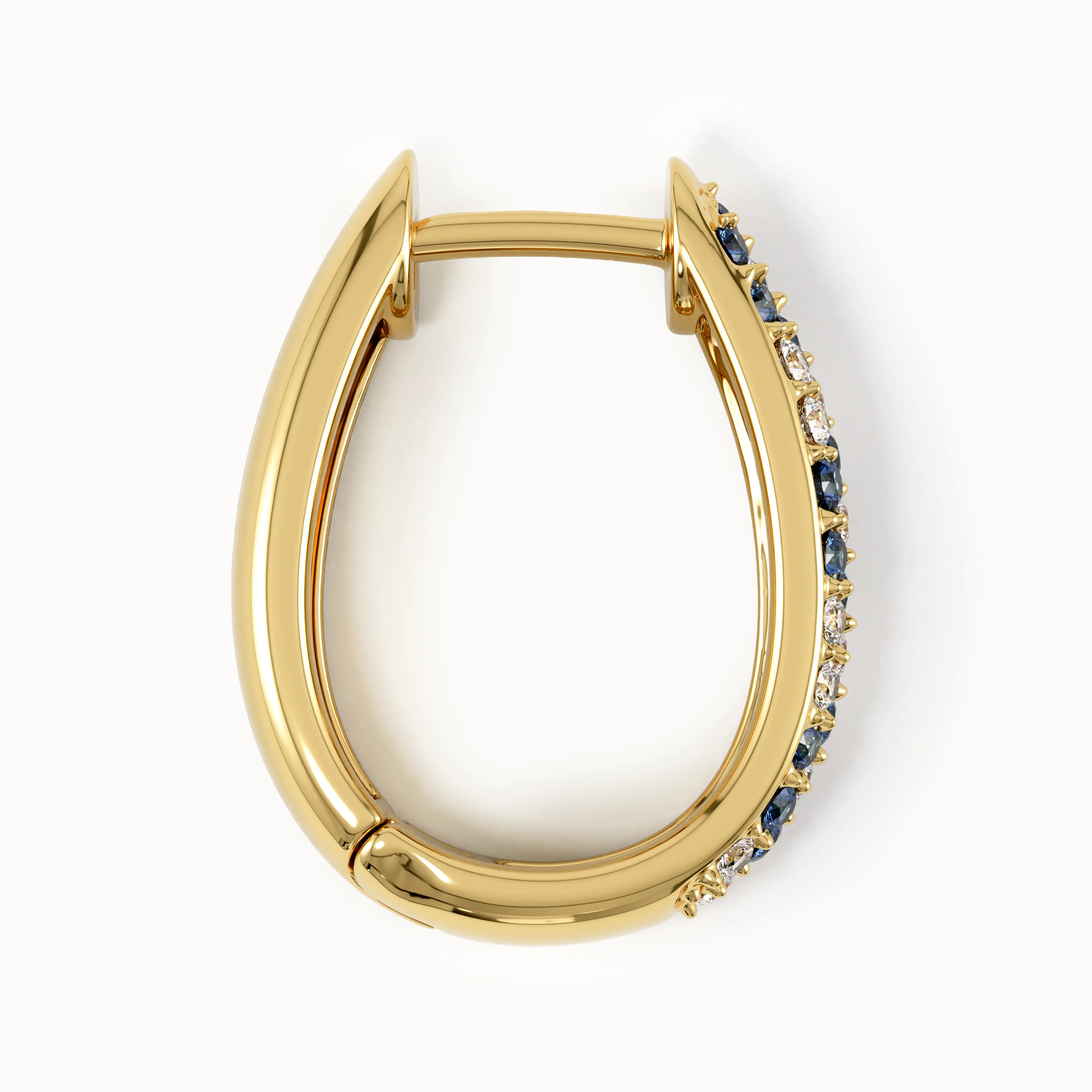 Sapphire Flower Hoop Earrings - BRENNMORE