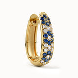 Sapphire Flower Hoop Earrings - BRENNMORE