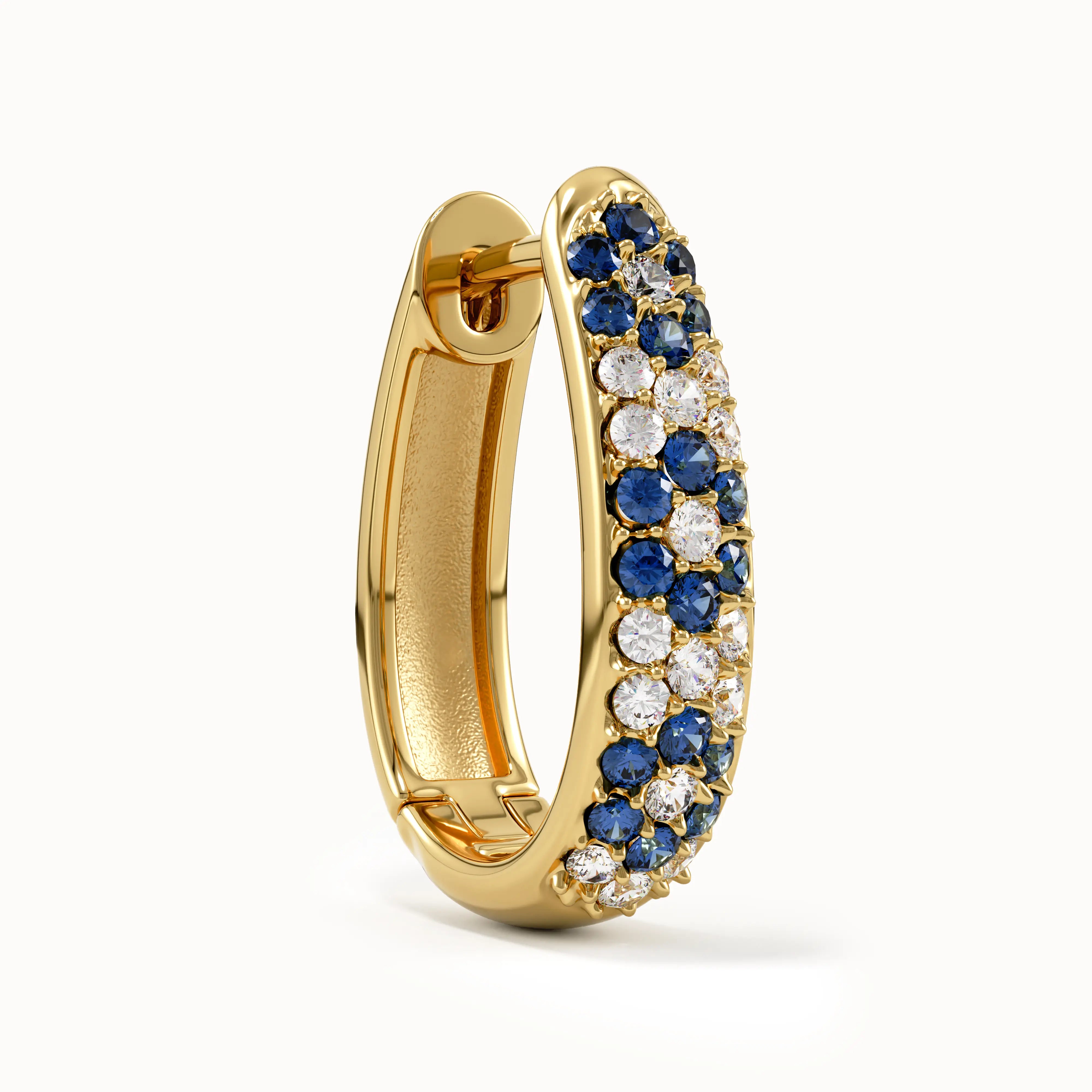 Sapphire Flower Hoop Earrings - BRENNMORE