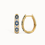 Sapphire Flower Hoop Earrings - BRENNMORE 