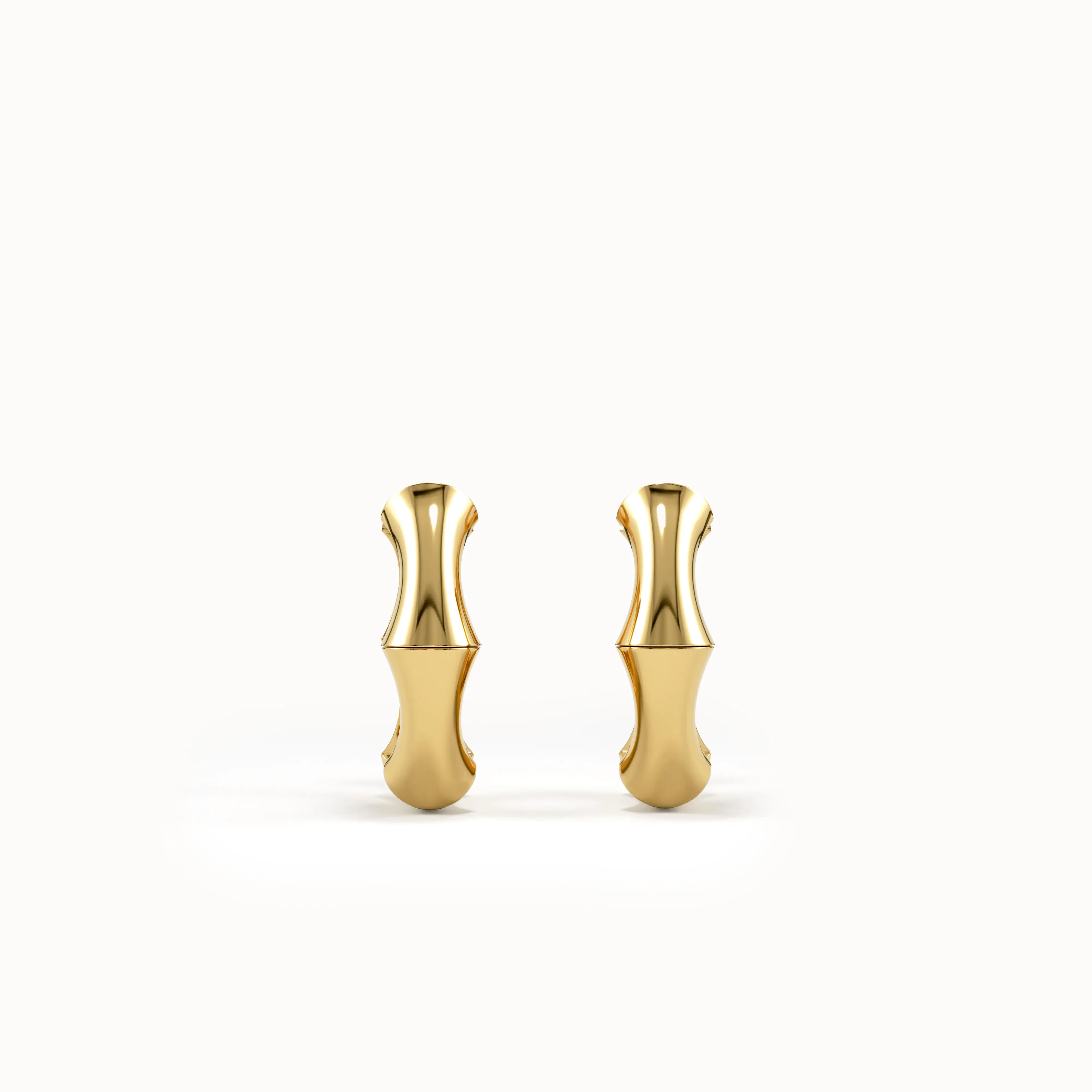 Bone Hoops Earring in Gold - BRENNMORE