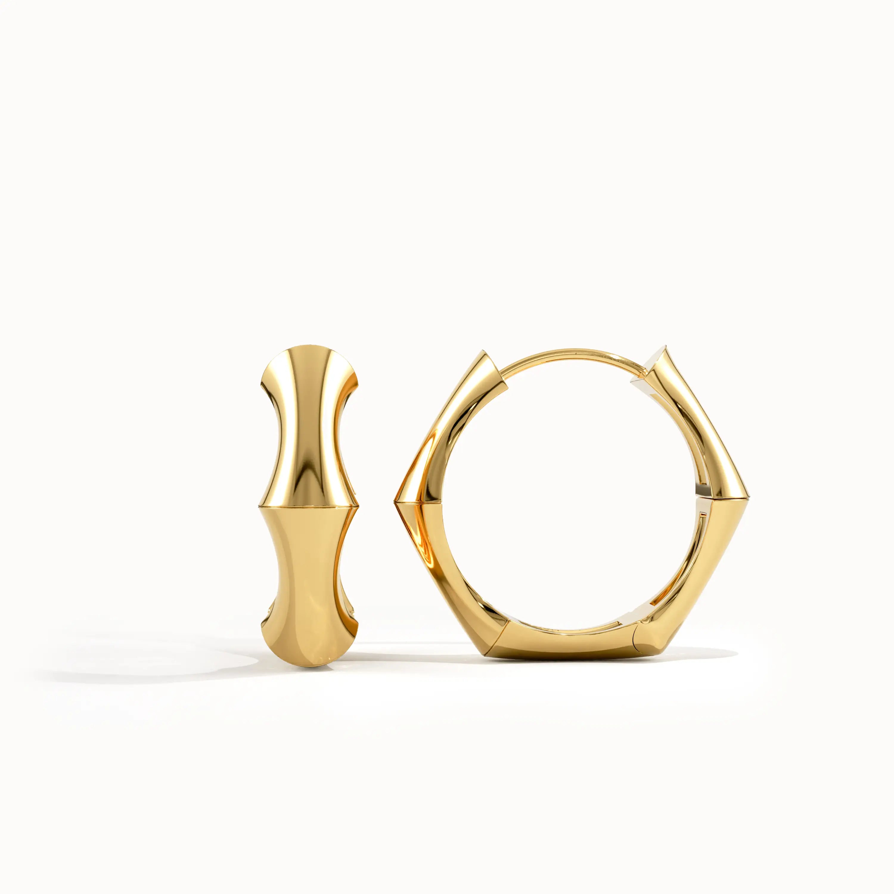 Bone Hoops Earring in Gold - view 3