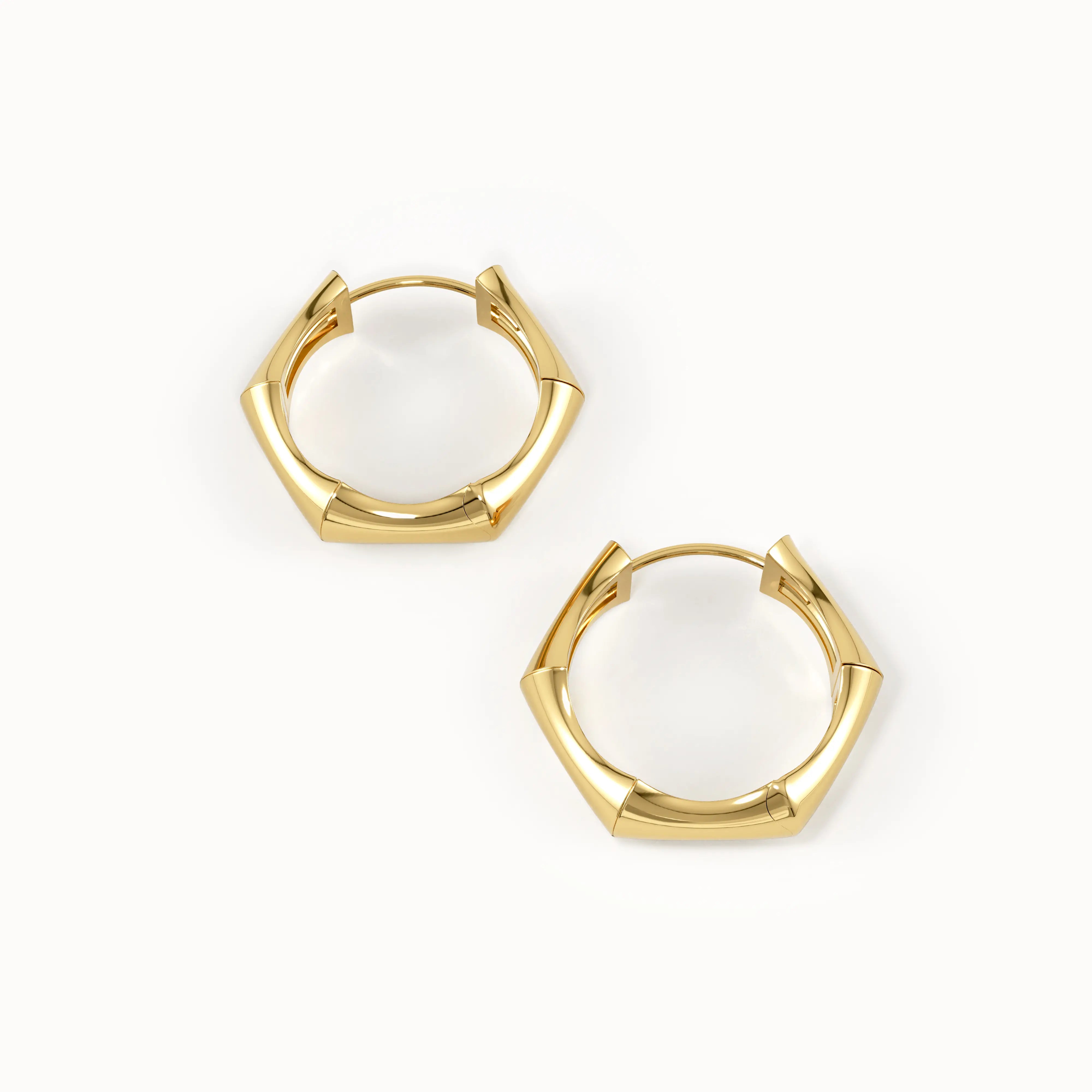Bone Hoops Earring in Gold - BRENNMORE