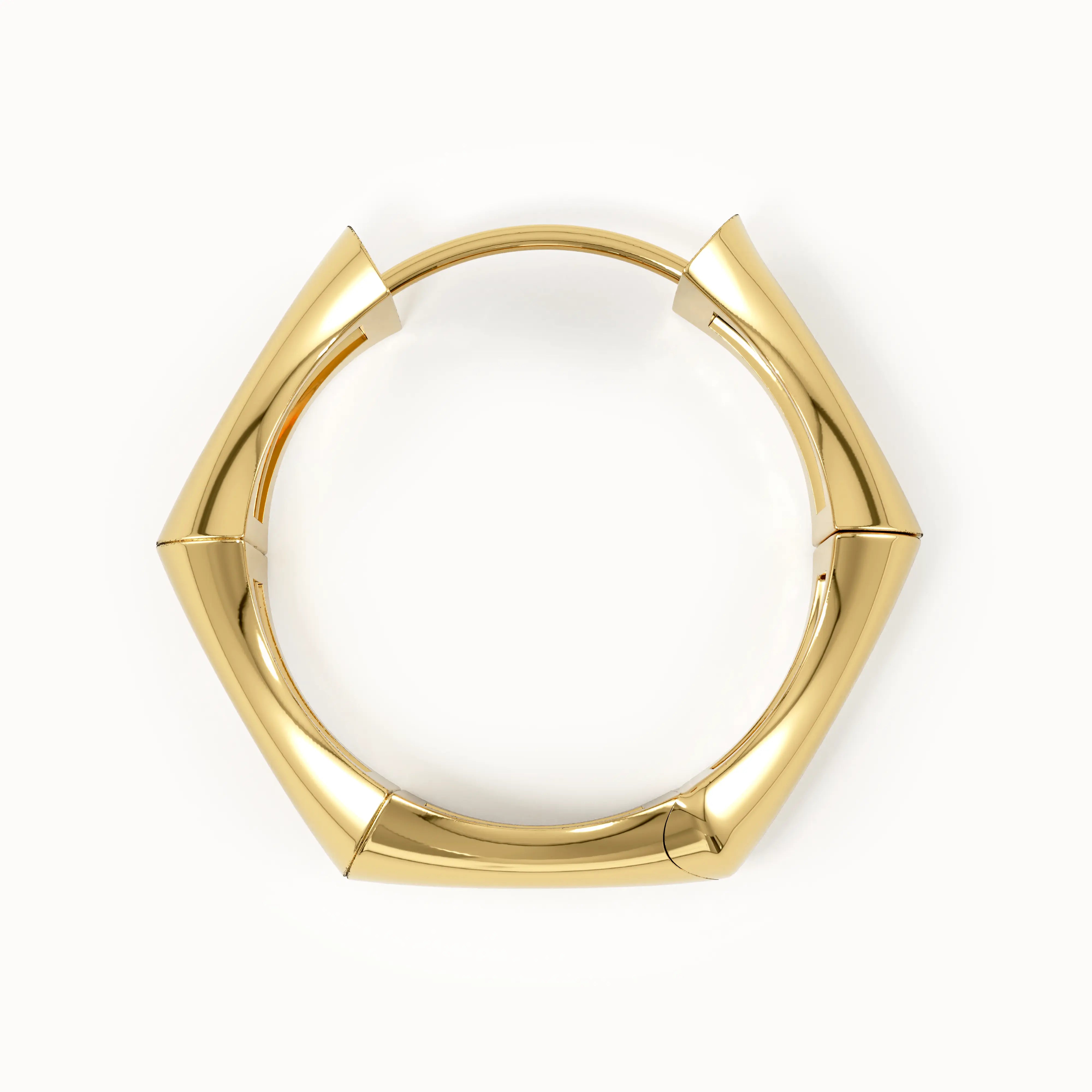 Bone Hoops Earring in Gold - BRENNMORE