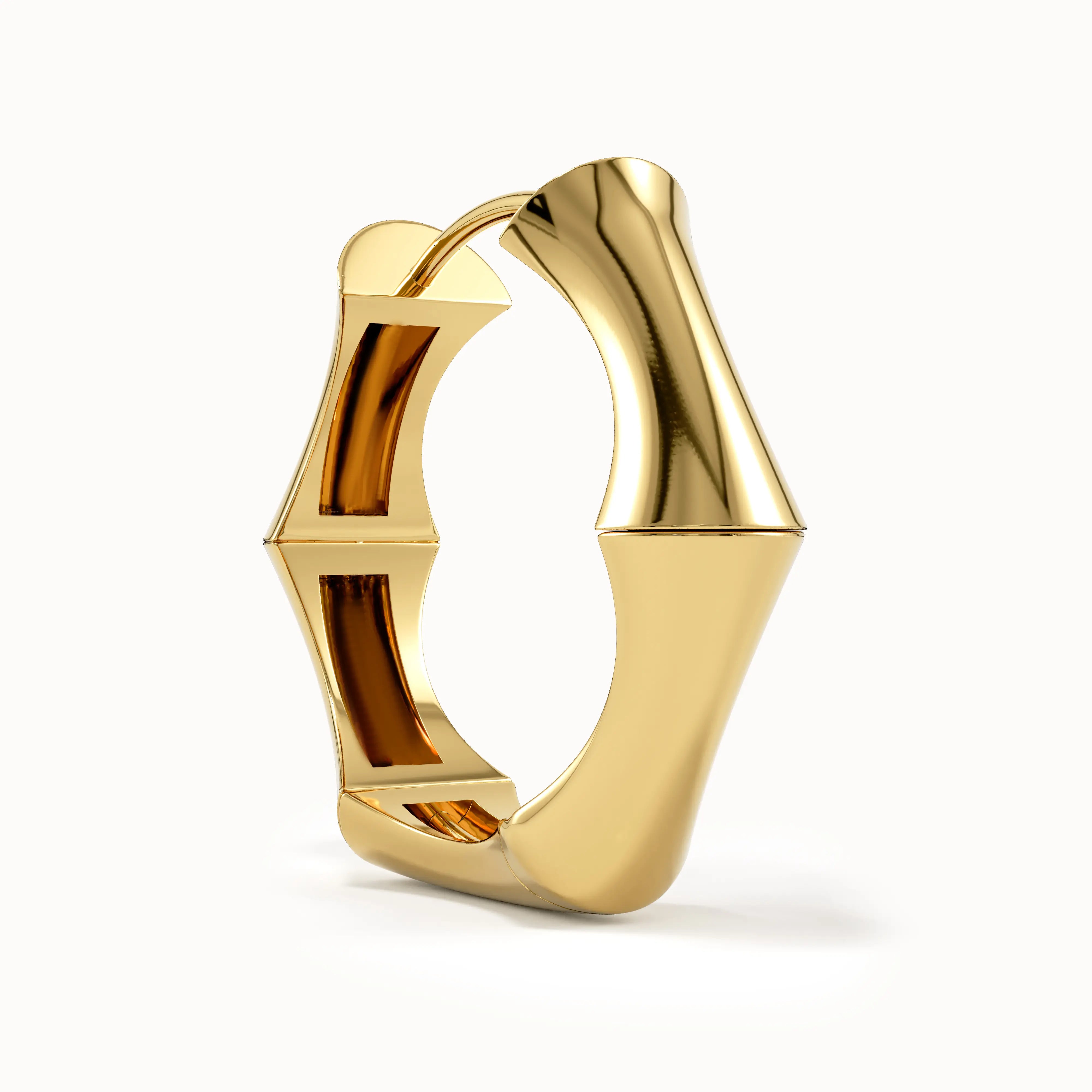 Bone Hoops Earring in Gold - BRENNMORE