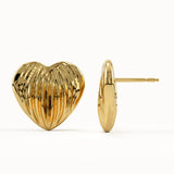 Chunky Heart Stud Earrings