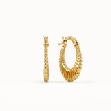 Ribbed Band Hoop Earrings