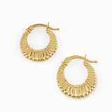 Ribbed Band Hoop Earrings