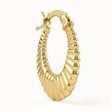 Ribbed Band Hoop Earrings