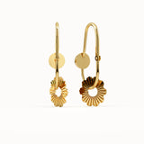 Moving Flower Earrings in Gold