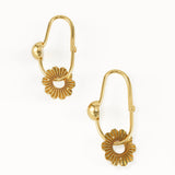 Moving Flower Earrings in Gold