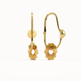 Moving Flower Earrings in Gold
