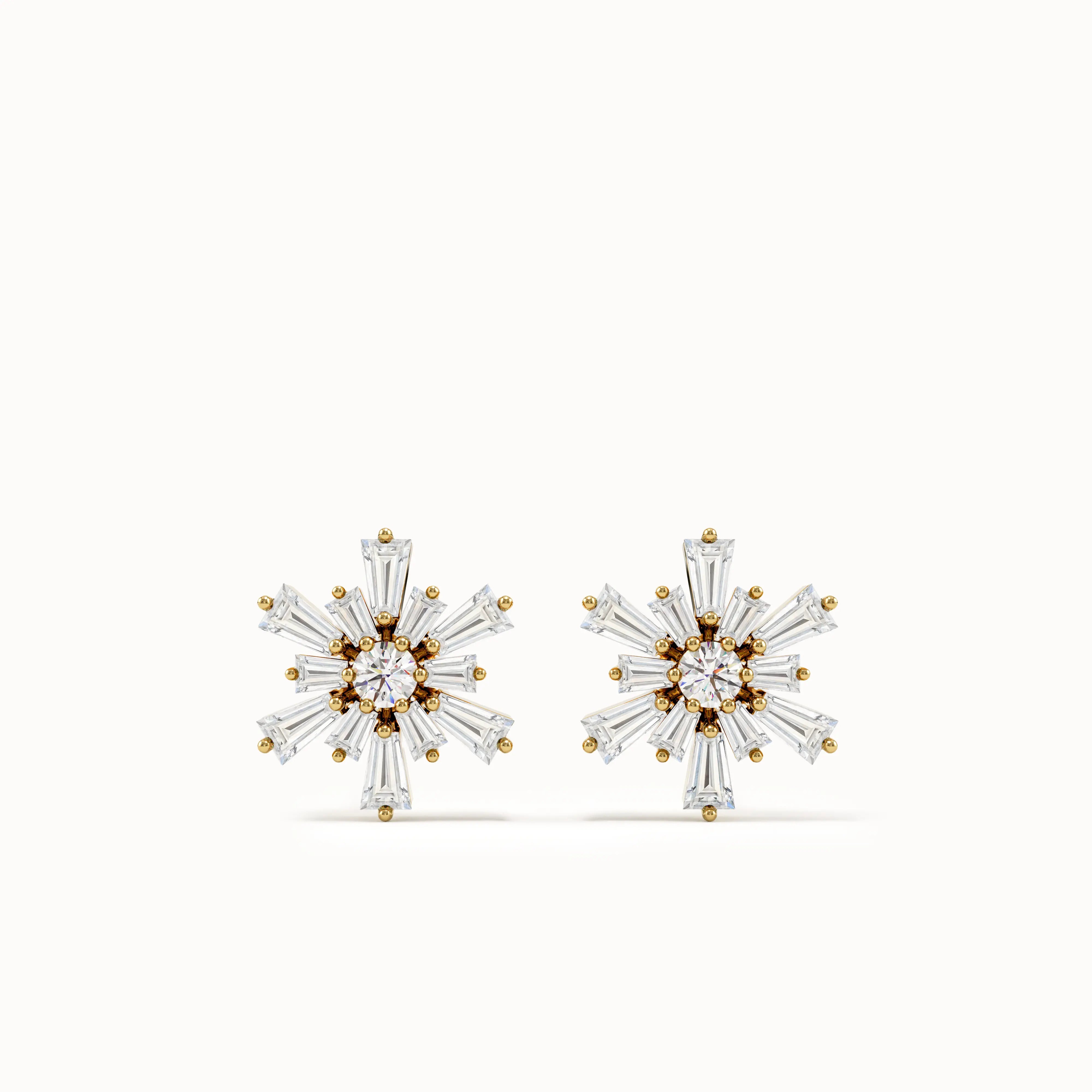 Lab Diamond Flower Studs brennmore