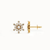 Lab Diamond Flower Stud Earrings - BRENNMORE 