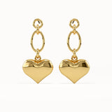 Dangling Heart Stud Earrings