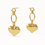 Dangling Heart Stud Earrings