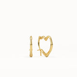 Tiny Heart Hoop Earrings