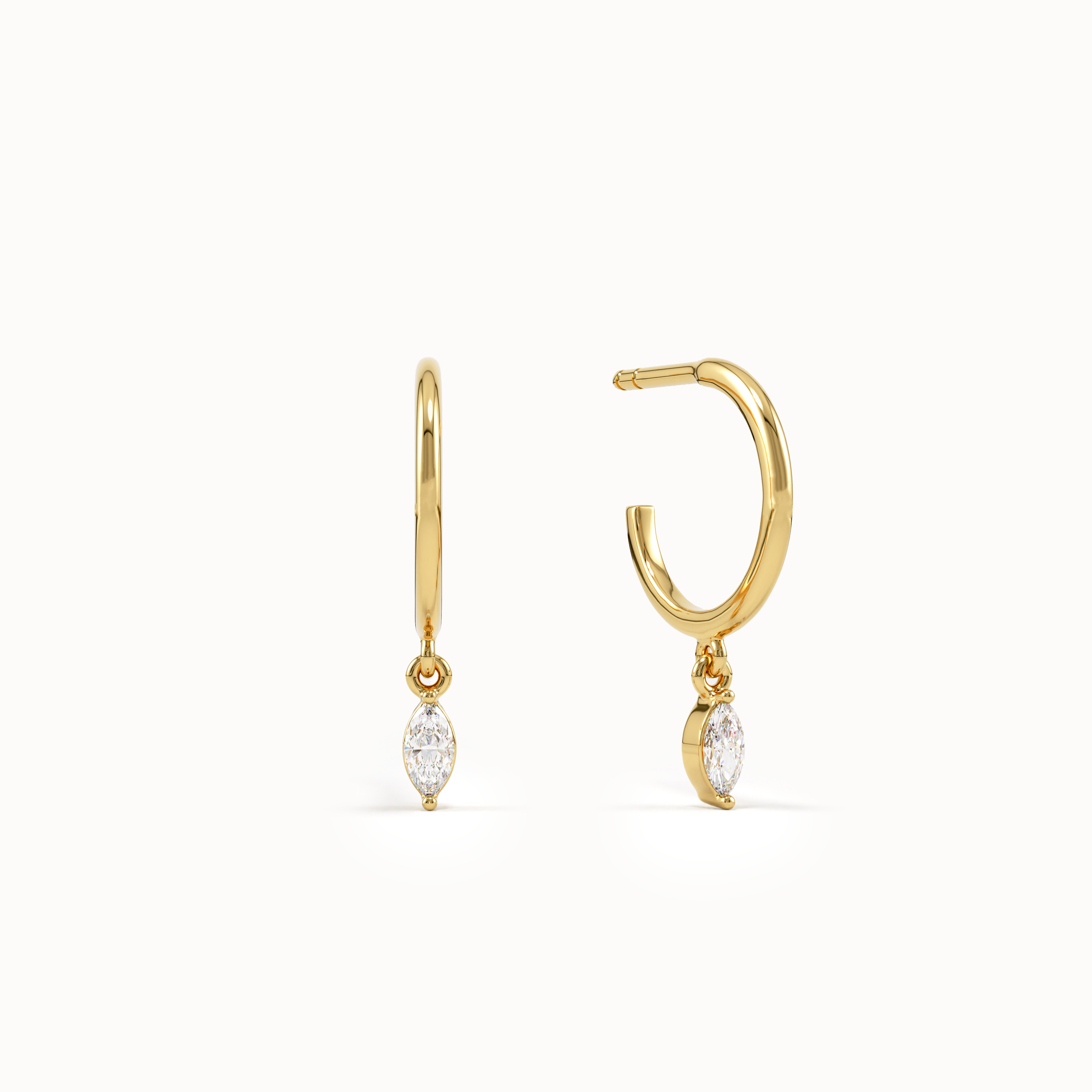 Marquise Lab Diamond Hoops - BRENNMORE 