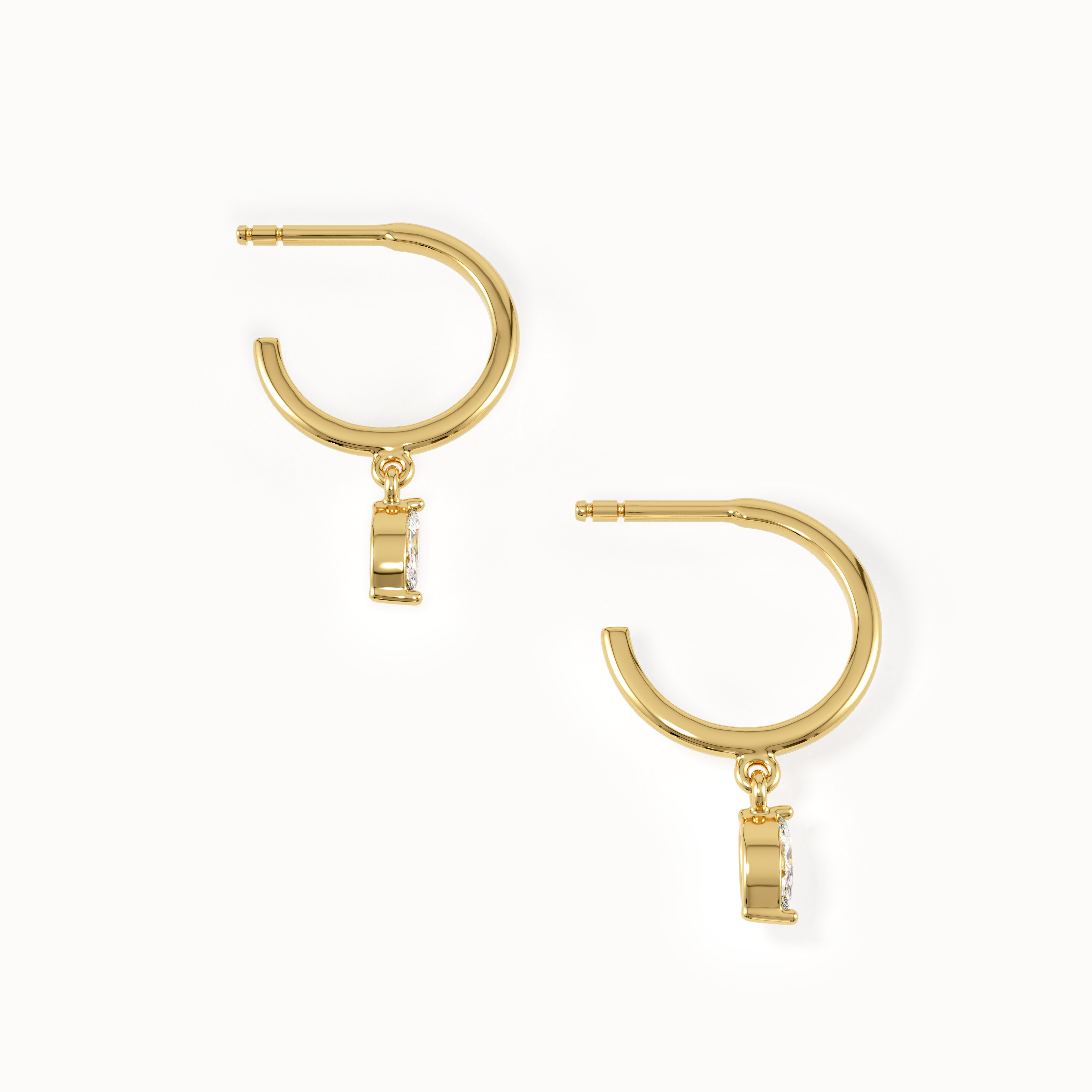 Marquise Lab Diamond Hoops - BRENNMORE 