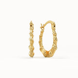 Textured Bone Hoop Earrings