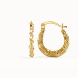 Textured Bone Hoop Earrings
