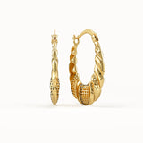 Oval Crosissant Hoop Earrings