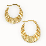 Oval Crosissant Hoop Earrings