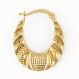 Oval Crosissant Hoop Earrings