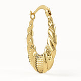 Oval Crosissant Hoop Earrings