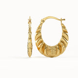 Oval Crosissant Hoop Earrings